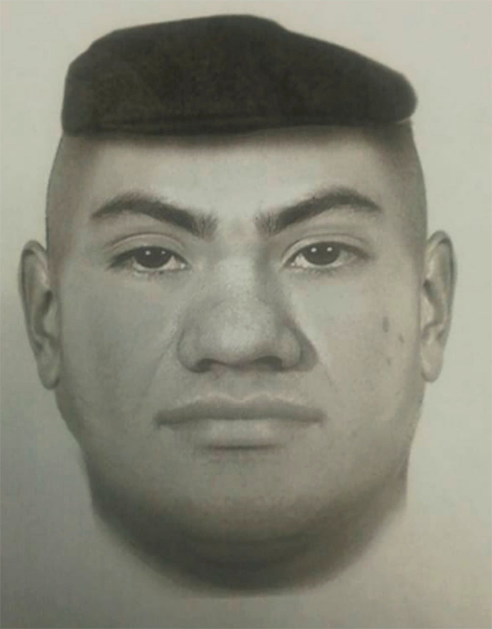 El retrato fue elaborado con el apoyo de un testigo de los hechos y las imágenes de las cámaras de seguridad.