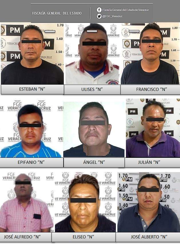 En un operativo de la Policía Municipal capturaron a 9 elementos de la policía veracruzanapor desaparición forzada. (Especial)