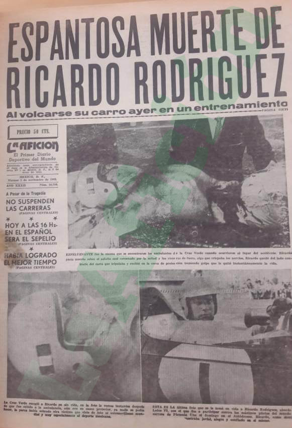Portada de La Afición tras la muerte de Ricardo Rodríguez en 1962 (La Afición)