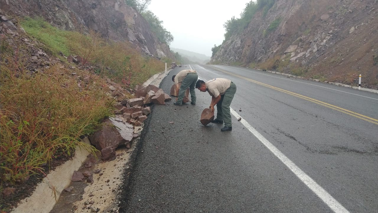 Protección Civil Jalisco también ha despejado caminos por algunos deslaves (Cortesía)