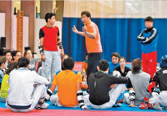 La selección nacional, en un entrenamiento en el Centro Nacional de Alto Rendimiento (Cortesía FMTKD)