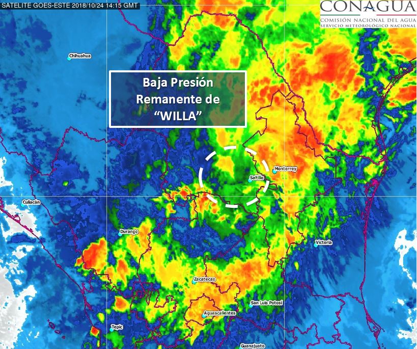 Baja presión remanente 'Willa'.