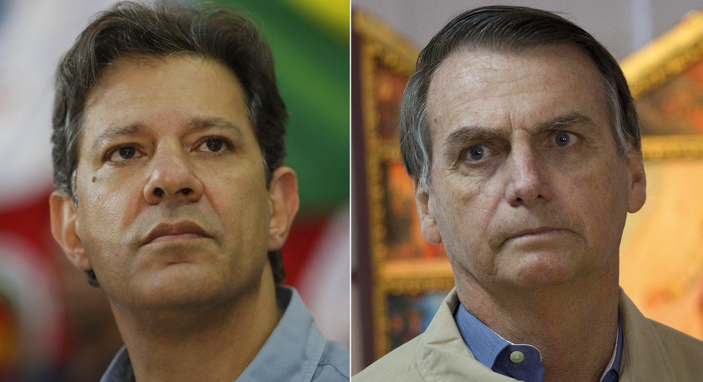 Haddad y Bolsonaro se enfrentarán en una segunda vuelta, la cual decidirá quién será el nuevo mandatario de Brasil. (AP)