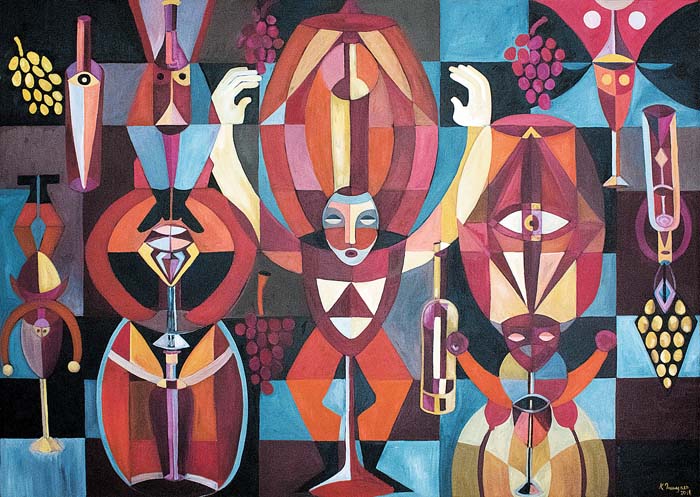 "Baco en el espejo"  Óleo sobre tela.