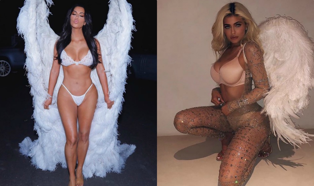 Kim Kardashian y Kylie Jenner irradiaron sensualidad con sus disfraces de ángeles de Victoria's Secret.