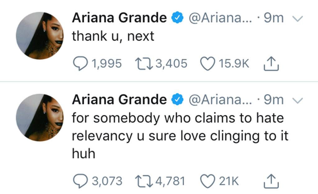 Tuits de Ariana Grande