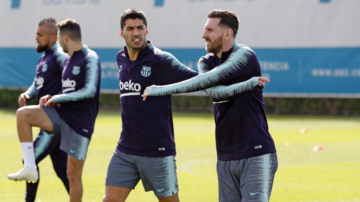 Luis Suárez y Lionel Messi (Twitter @FCBarcelona_es)