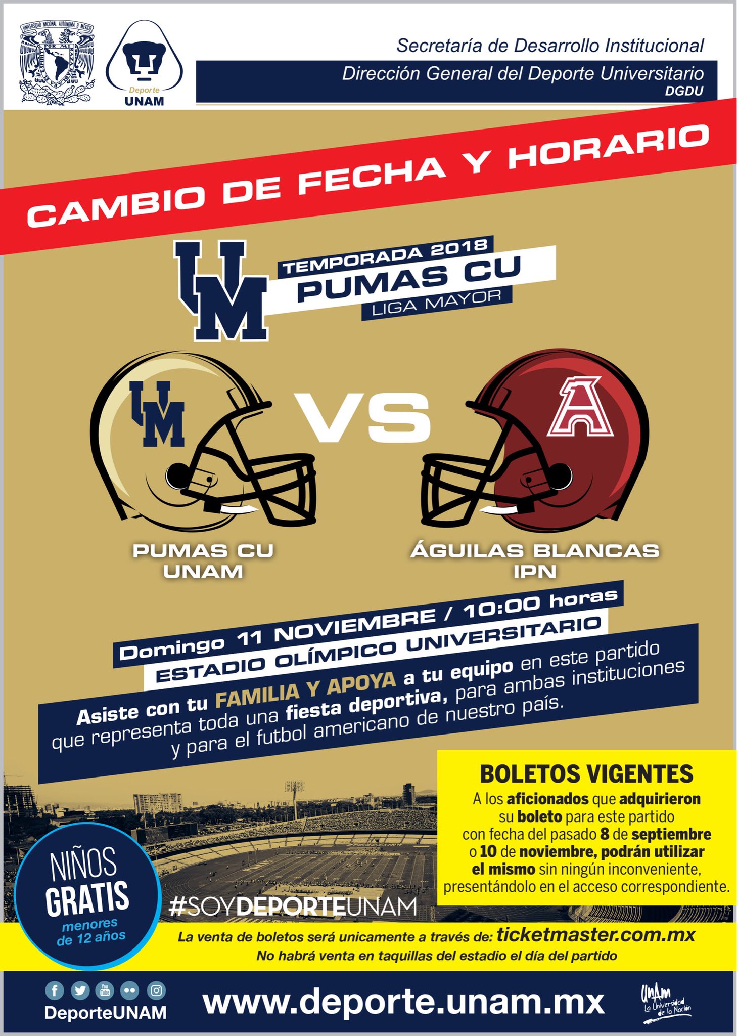 Pumas CU recibe a Águilas Blancas (Twitter @DeporteUNAM)