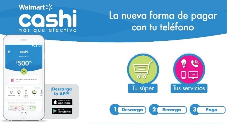 La nueva app de Walmart, Cashi. (Foto: especial)
