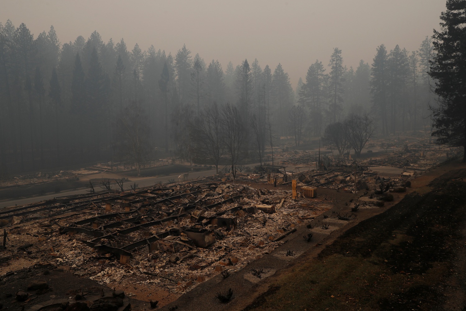 Vista general de Paradise, la ciudad más afectada por los fuertes incendios en California. (Reuters)