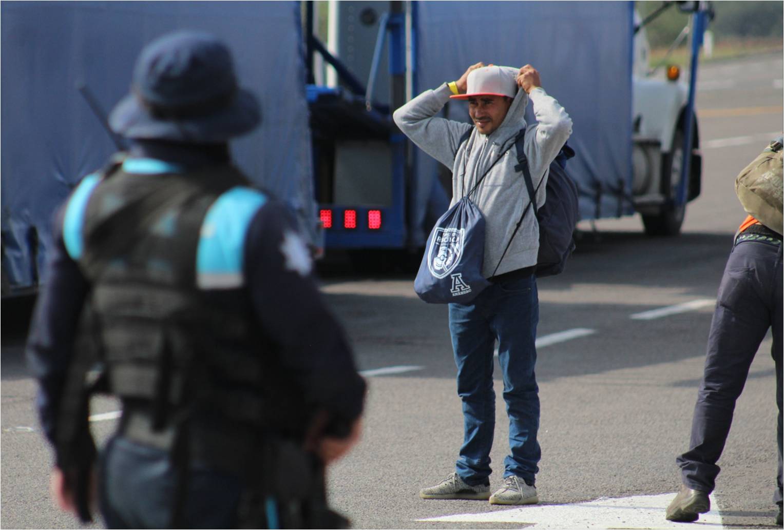 Algunos migrantes que se encontraban en el Estado deciden esperar la caravana (Mariana Ramos)