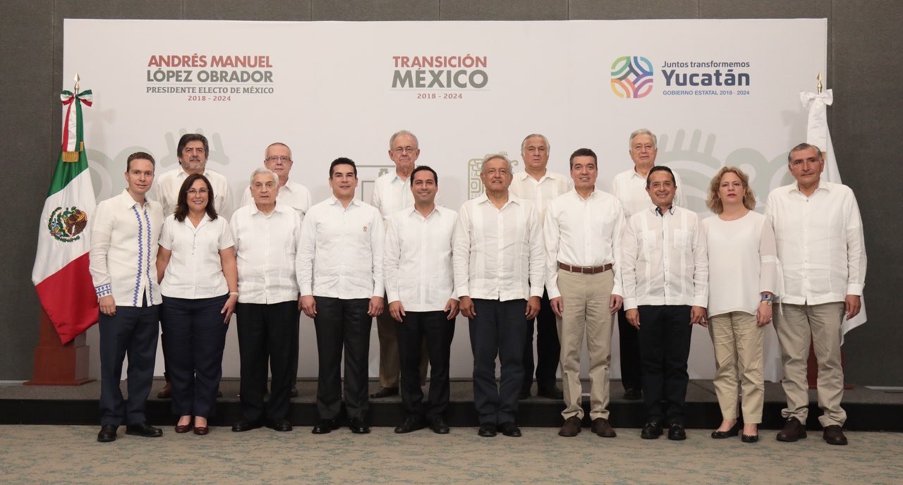Los gobernadores en la tercera reunión regional del proyecto Tren Maya. (Especial)
