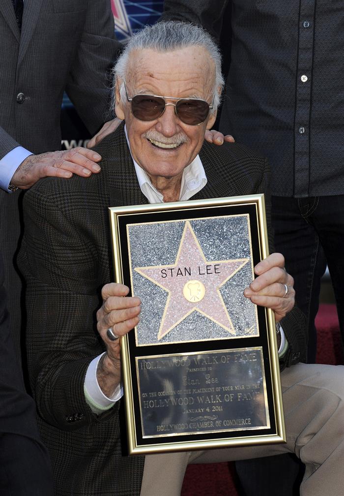 Stan Lee durante la inauguración de su estrella en el paseo de la fama en Hollywood, California (Foto: EFE)