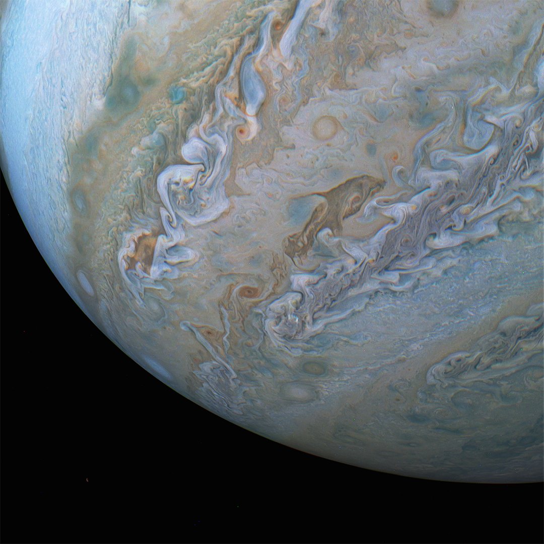 Las fotografías fueron tomadas por la nave espacial Juno. (NASA)
