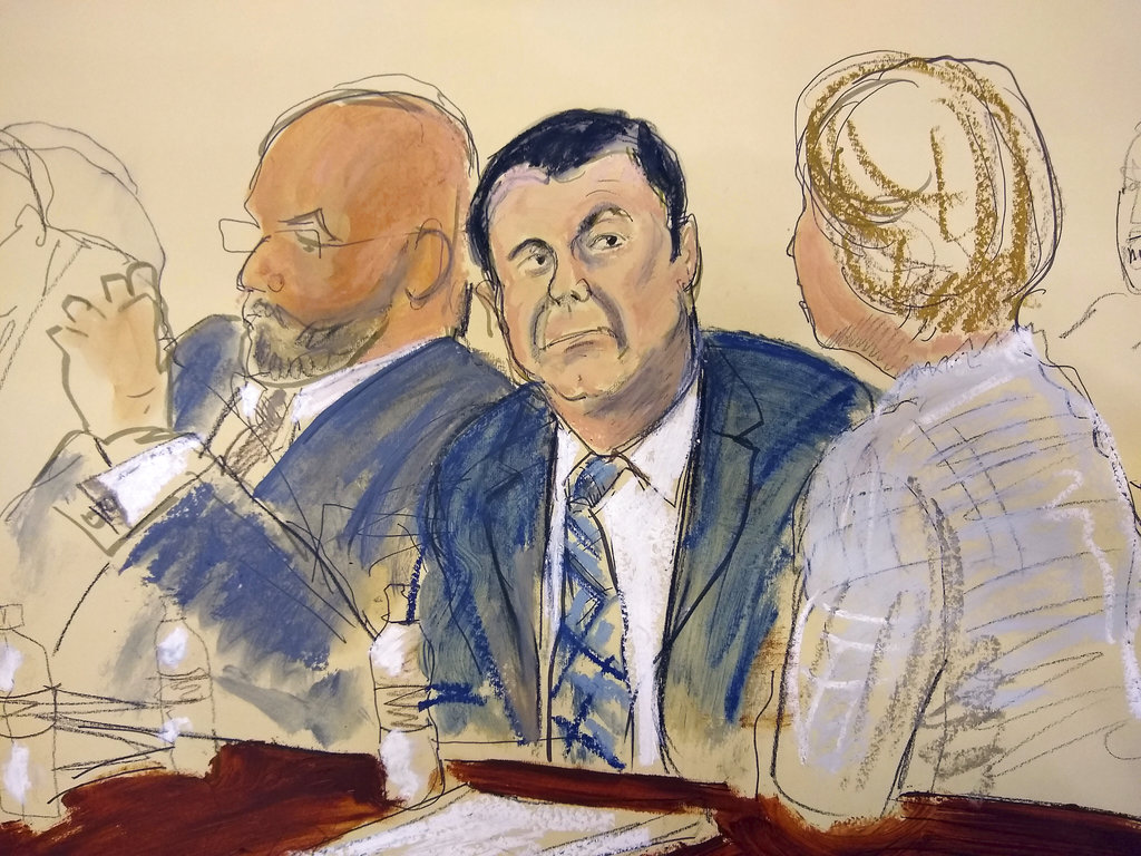 El Chapo Guzmán durante su juicio en EU (AP)