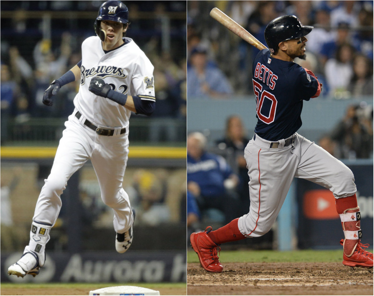 Christian Yelich y Mookie Betts (Reuters)