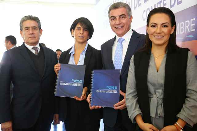 El Conavim y el gobernador de Puebla presentaron los avances de las 15 conclusiones emitidas por el organismo. (Especial)