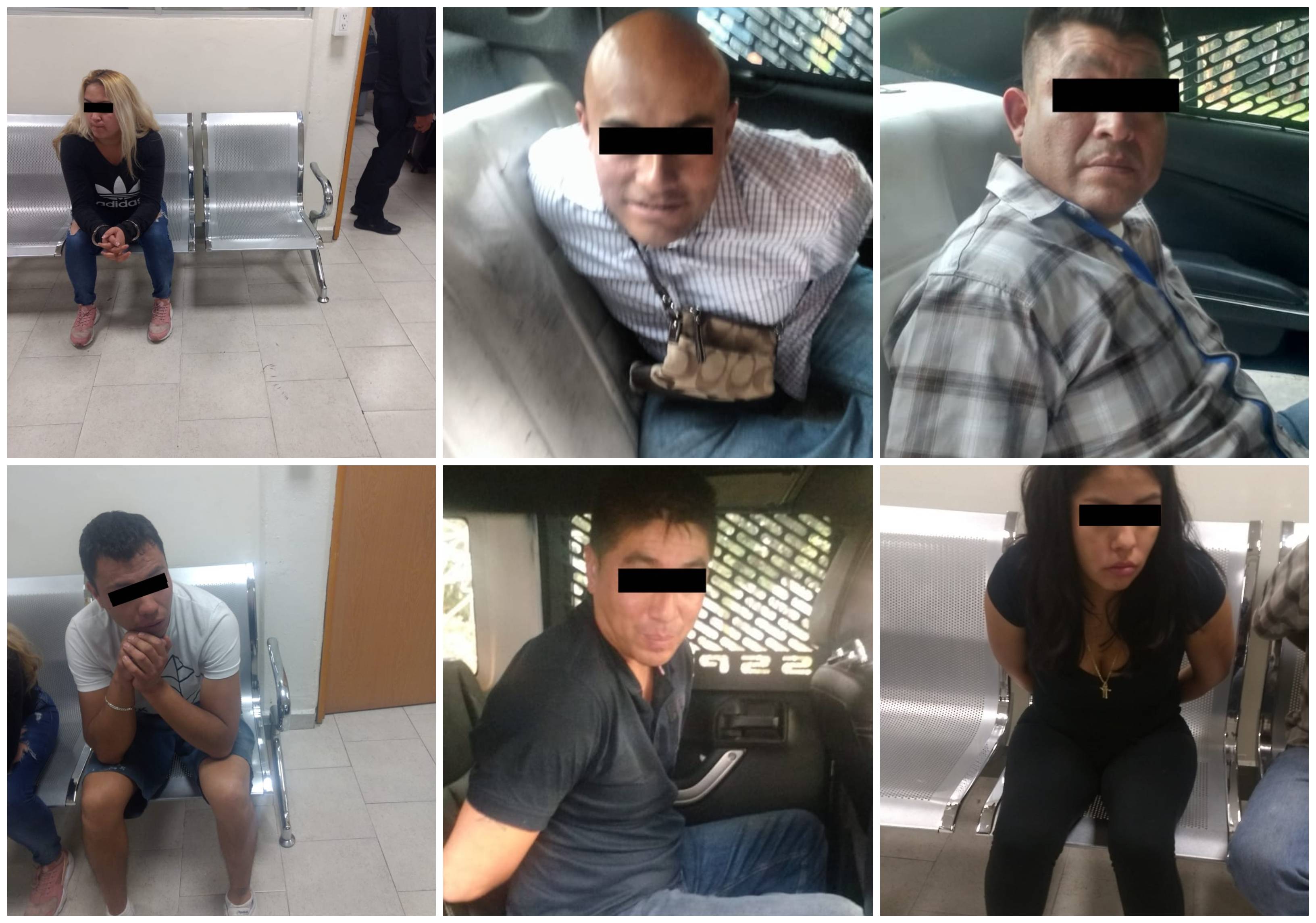 Los seis detenidos por robo a casa habitación y cohecho.