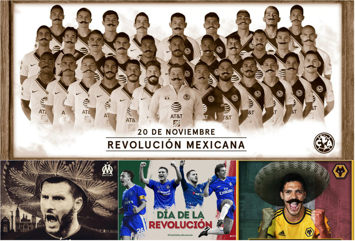 Equipos de futbol conmemoran la Revolución Mexicana (América, Chelsea, Wolves, Olympique Marsella)