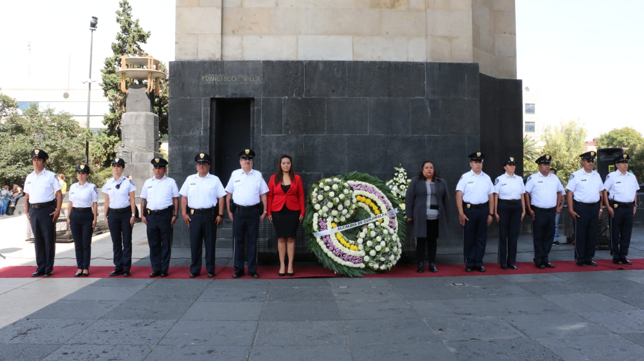 Cuajimalpa de Morelos y Cuauhtémoc rindieron homenaje en el Monumento a la Revolución. (Especial)