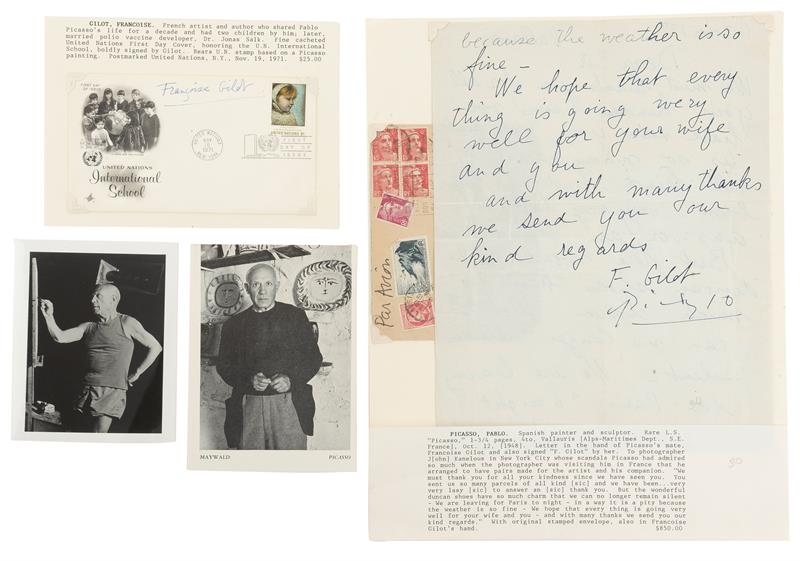 Una carta escrita y firmada por el pintor español Pablo Picasso y por Francoise Gilot, madre de dos de sus hijos. (EFE)