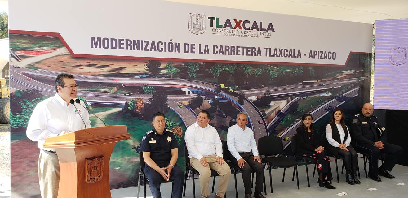 El gobernador Marco Antonio Mena Rodríguez, encabezó el banderazo de inicio de la modernización de la carretera Tlaxcala – Apizaco (Especial)