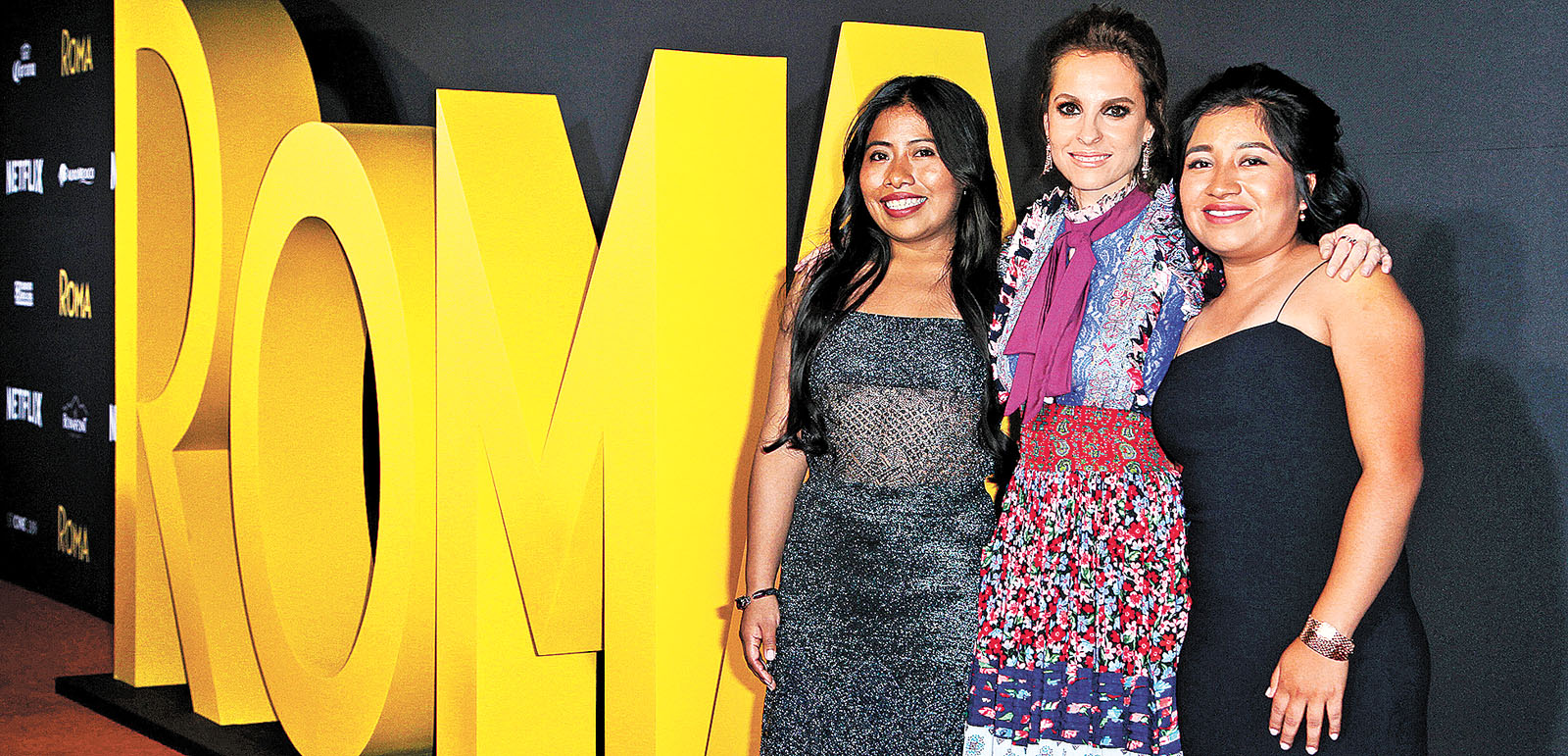 Yalitza Aparicio, Marina de Tavira y Nancy García actrices de la cinta. (Édgar Negrete)