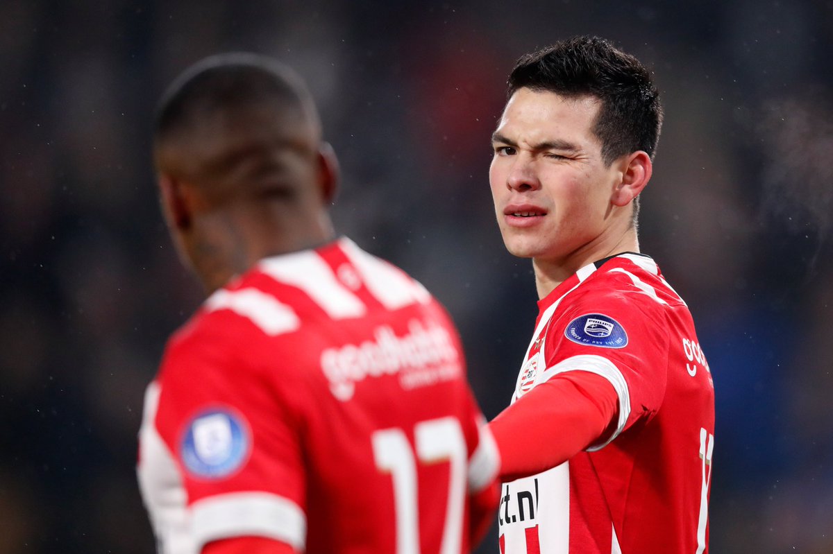 Lozano marcó dos tantos en la victoria del PSV por 3-0 ante el Heerenveen  (@PSV)