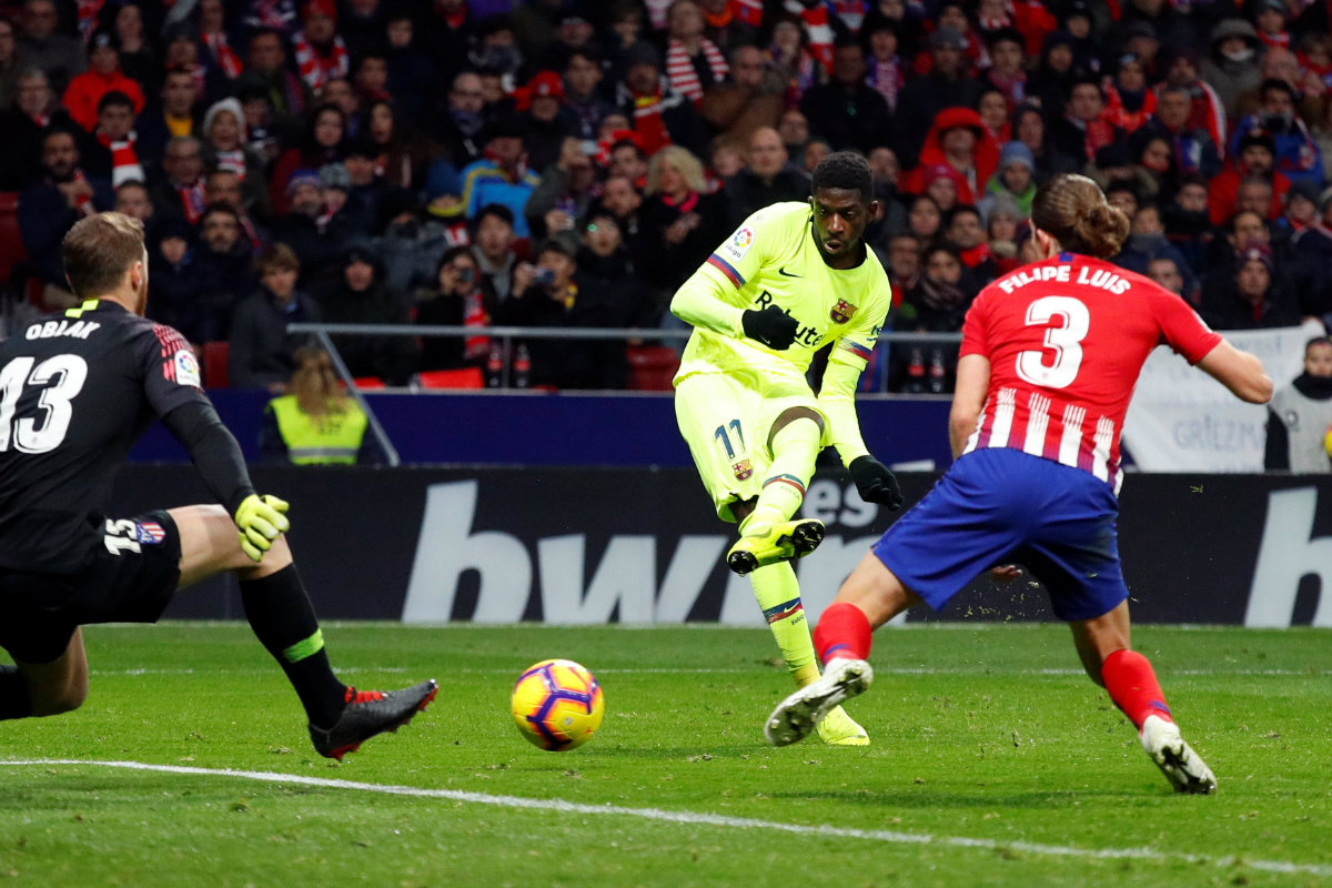 Ousmane Dembelé marcó el gol del empate para el Barcelona ante el Atlético de Madrid (Reuters)
