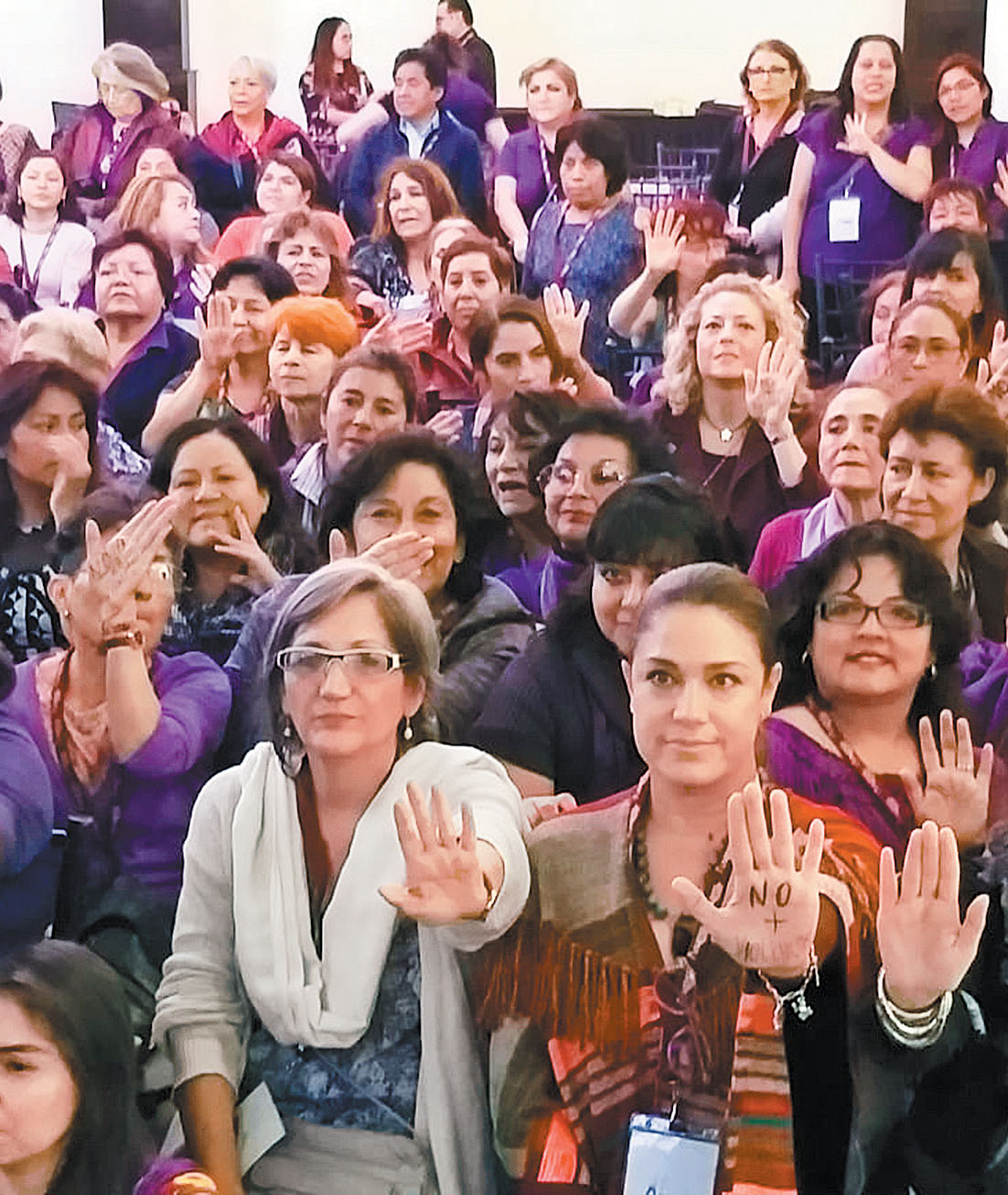 Gabriela Rodríguez en un encuentro con mujeres convocado por Morena. (Alberto Valiente)