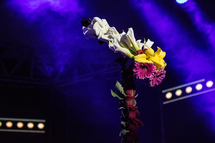 Así se lució el micrófono de Lila Downs (Foto: Diego Gómez Peña)