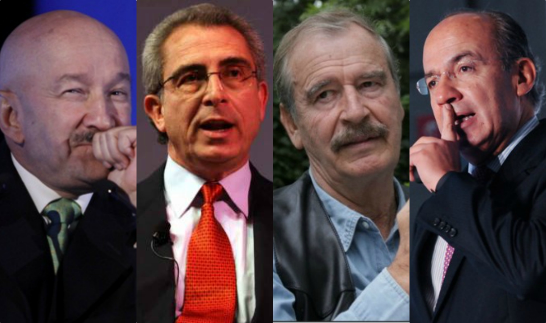 Los ex presidentes de México Carlos Salinas de Gortari, Ernesto Zedillo, Vicente Fox y Felipe Calderón.