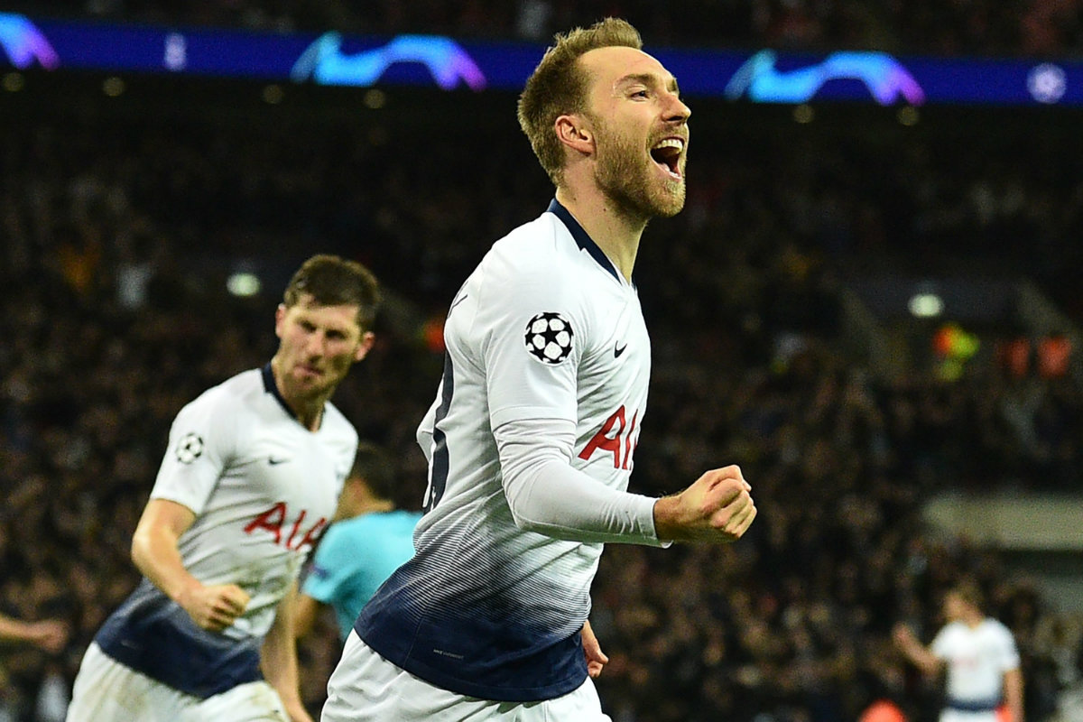 Christian Eriksen anotó el gol del triunfo para el Tottenham (AFP)