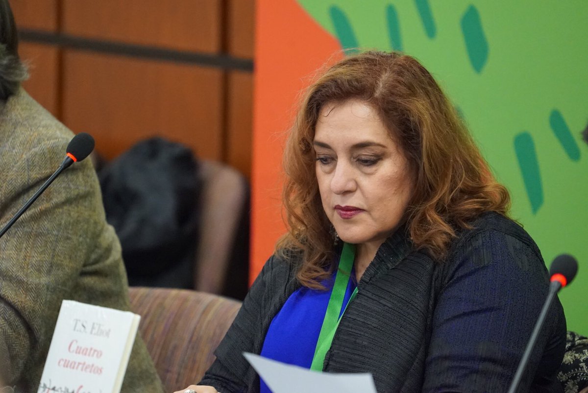 Laura Emilia Pacheco habló de Cuatro cuartetos (Tomada de Twitter @ColegioNal_mx)