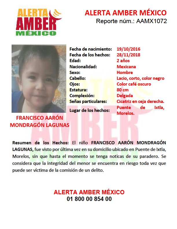Francisco Aaron Mondragón Lagunas desapareció el 28 de noviembre.