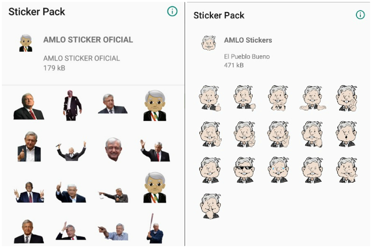 Los stickers de AMLO ya están disponibles para Android. (Especial)