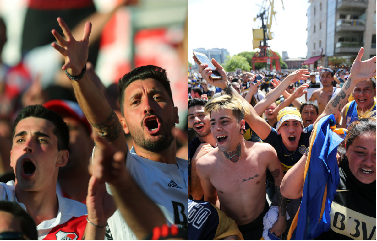 Aficionados de River Plate y Boca Juniors (Reuters)
