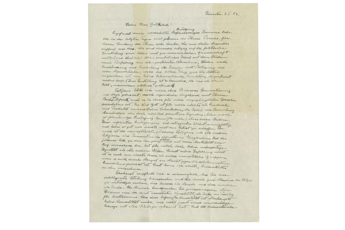 La carta Einstein fue enviada al filósofo Gutkind en 1954. (AP)