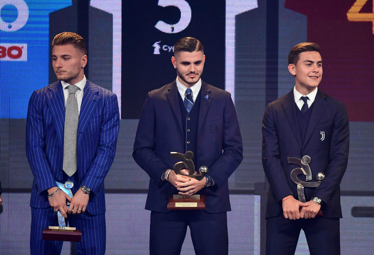 Ciro Immobile, Paulo Dybala y Mauro Icardi (AFP)