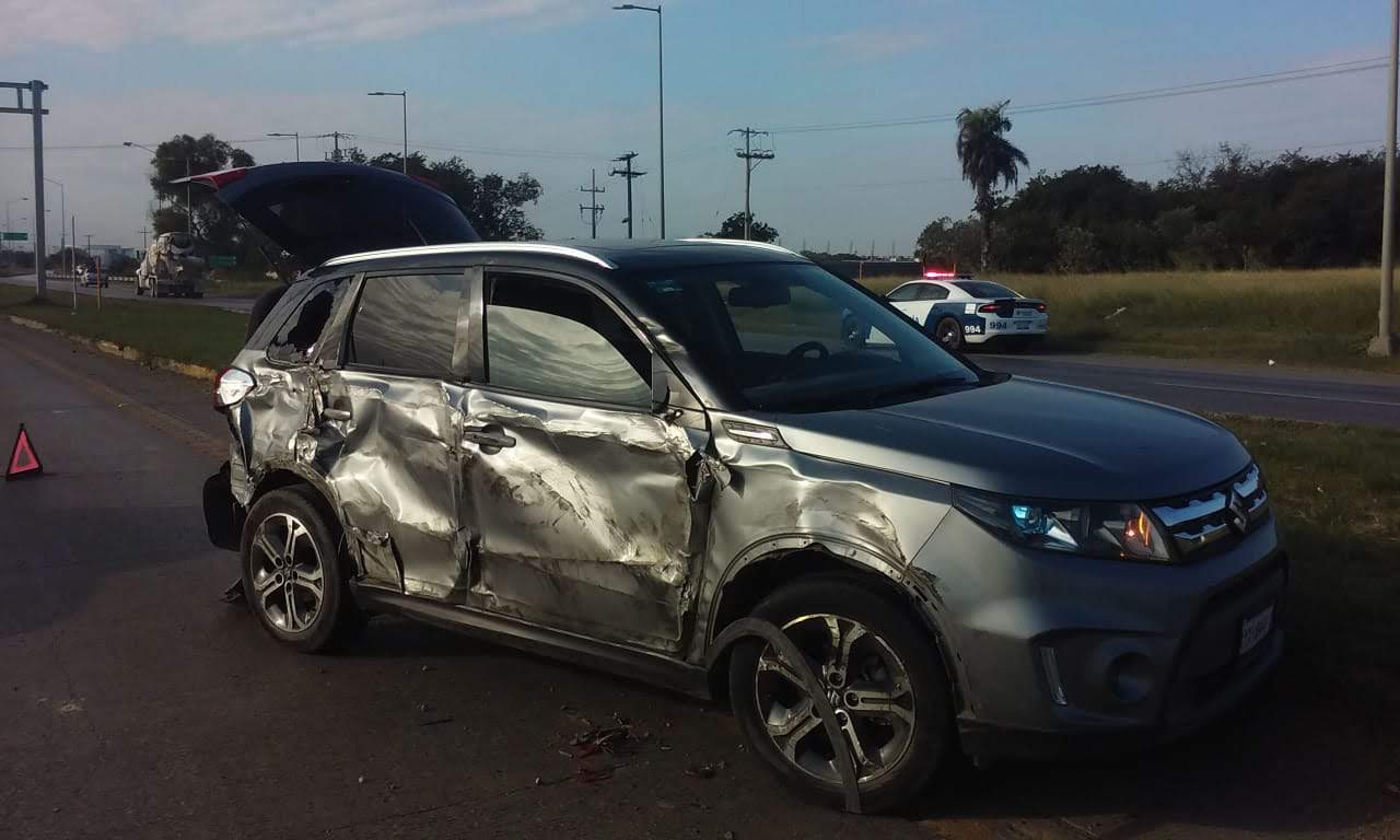 La camioneta quedo destrozada.