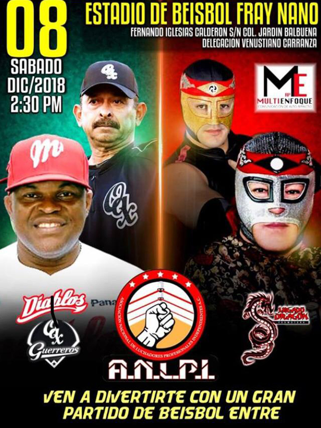 Diablos y Guerreros se medirán a luchadores profesionales (Diablos Rojos del México)
