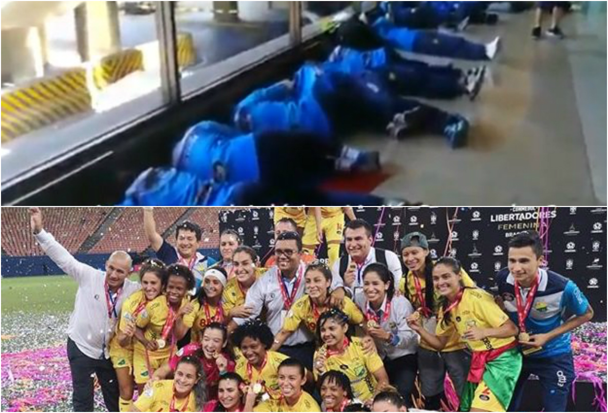 Jugadoras del Atlético Huila debieron dormir en el suelo de un aeropuerto (Especial)