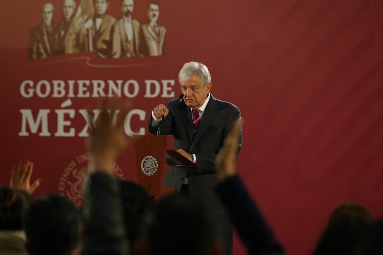 Andrés Manuel López Obrador ofrece conferencia en Palacio Nacional (Octavio Hoyos)