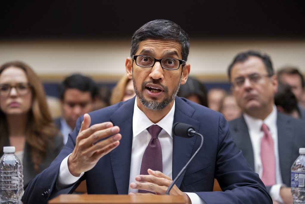 Sundar Pichai compareció ante el Congreso de Estados Unidos. (AP)