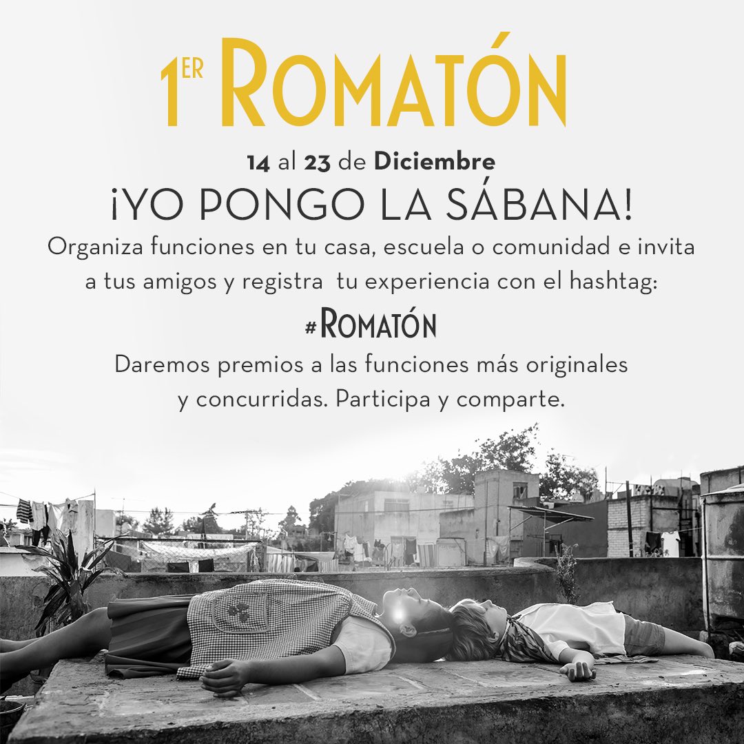 El Romatón será del 14 al 23 de diciembre en donde haya una sábana y un proyector.
