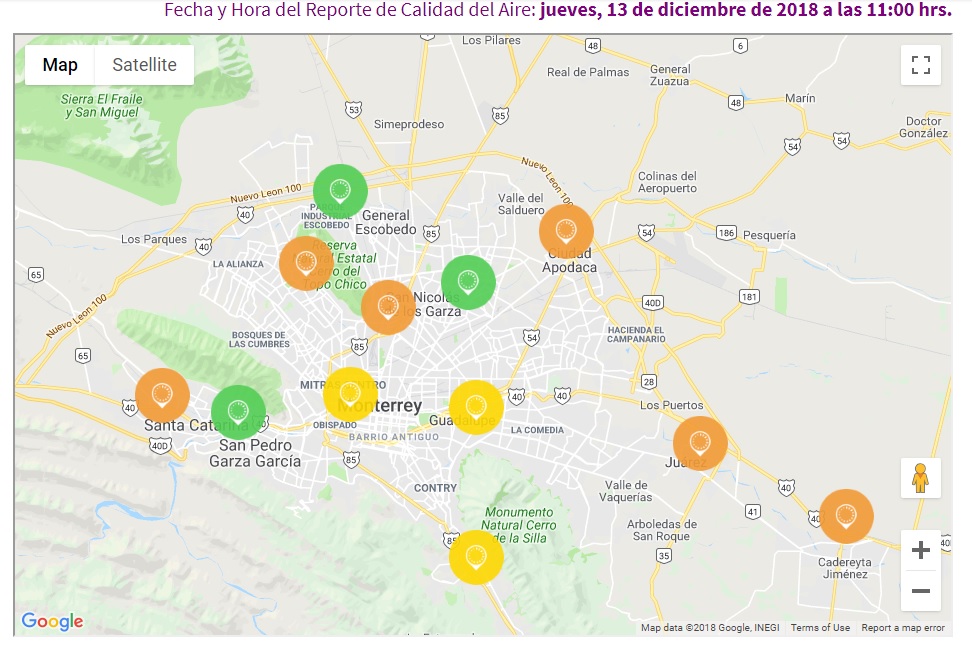 Predomina la mala calidad del aire, según el SIMA.