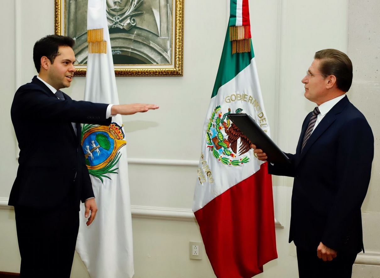 Alejandro Mojica Narváez se integra esta tarde al Gabinete estatal tomando protesta como Director General del CECyTED. (Tomada de Twitter)