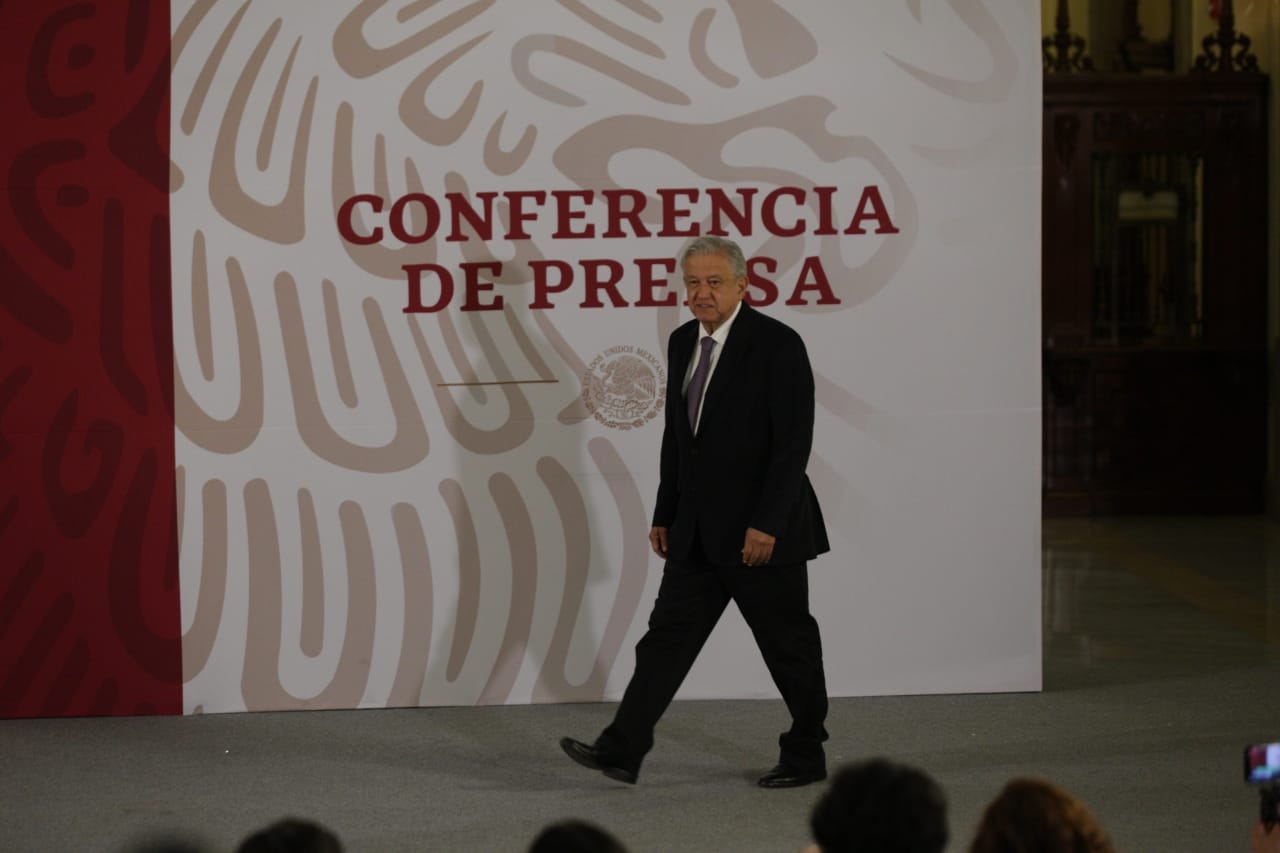 El presidente Andrés Manuel López Obrador durante su conferencia matutina en Palacio Nacional (Omar Franco)