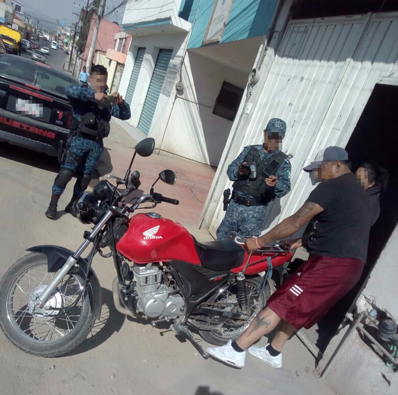 Encuentran motocicleta robada en Pachuca gracias a dron. (Cortesía)