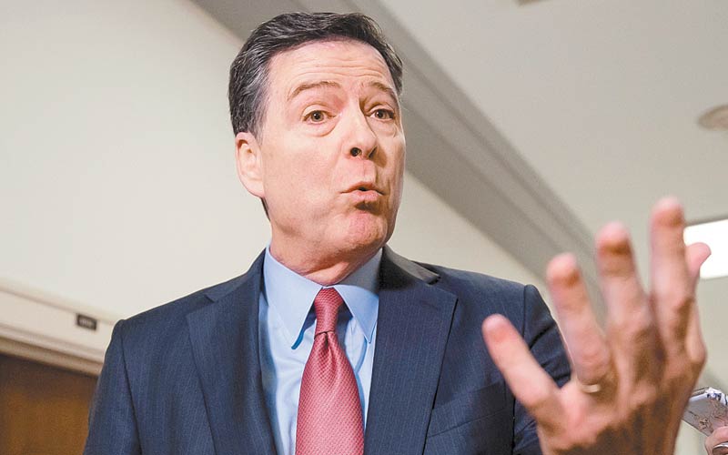 El ex director del FBI James Comey fue interrogado ayer a puertas cerradas en el Capitolio. (AP)